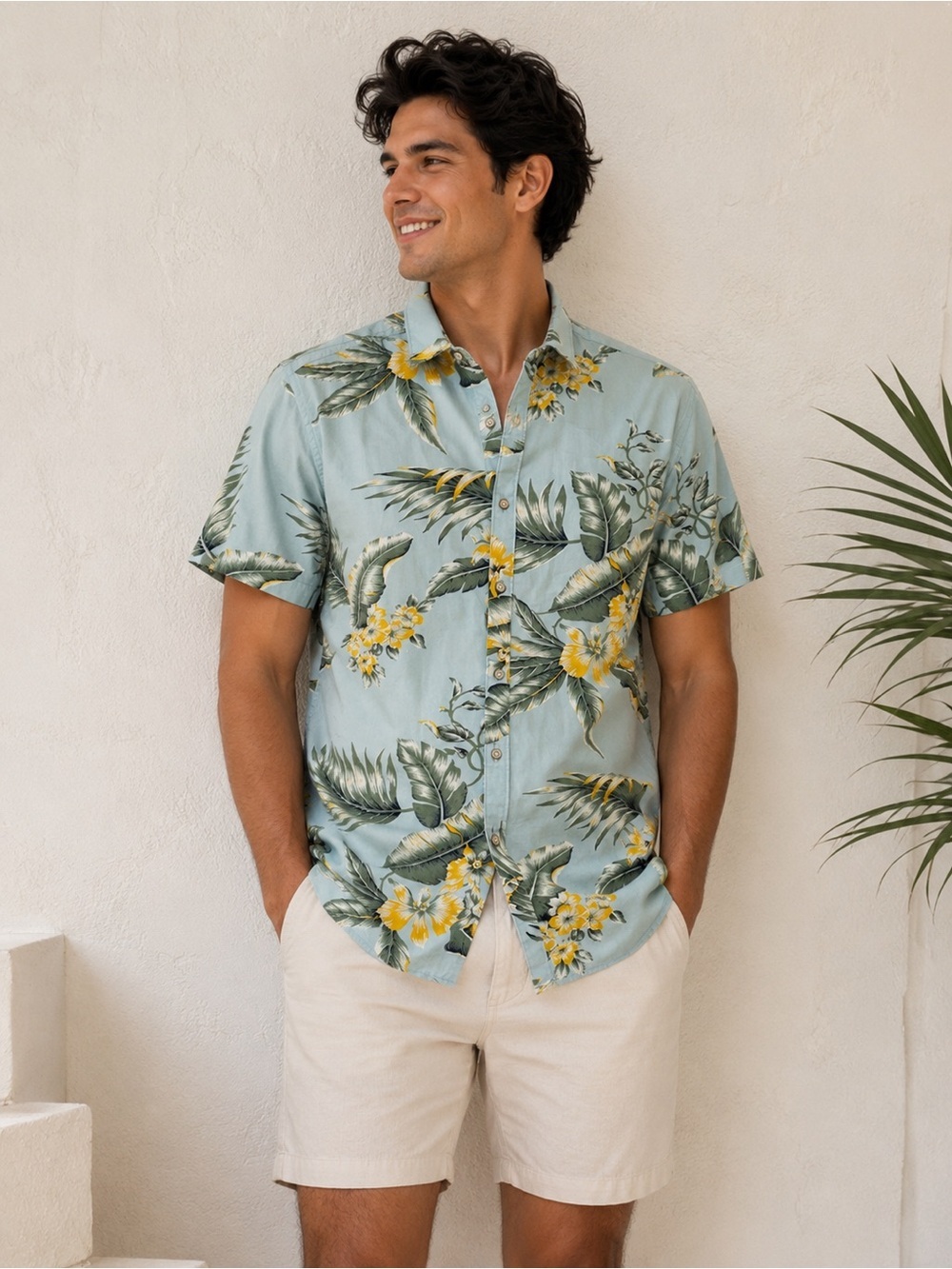 Denim & Flower Ricky Singh Hawaiian Shirt 100% Cotton Men’s Medium